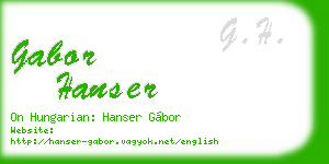 gabor hanser business card